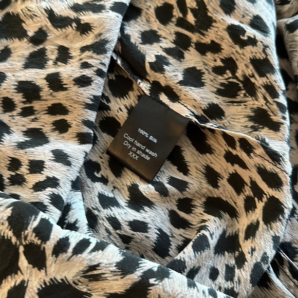 Ebony Eve 100% silk cheetah leopard print midi day dress size 4 - Picture 4 of 4